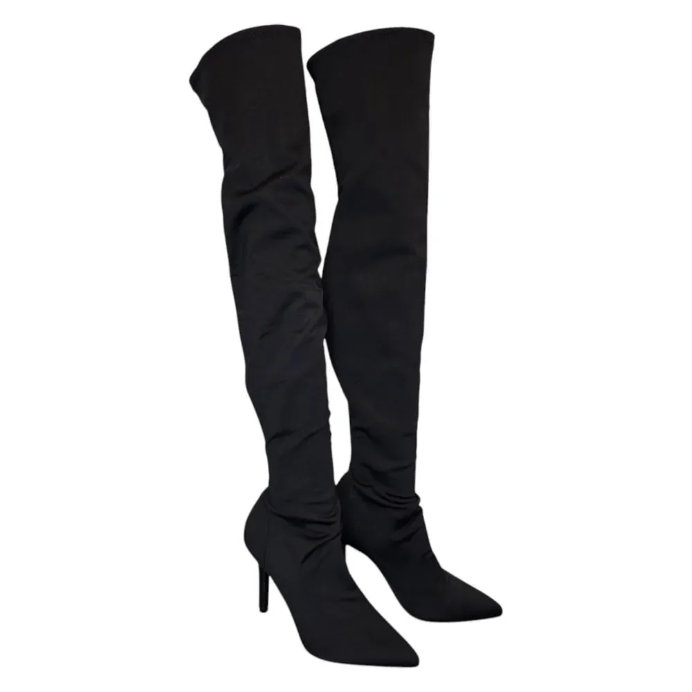 Primadonna Women's 36 Over-the-Knee Pointed Toe Tall Black Boots